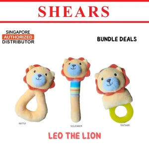 Shears Baby Soft Toy Toddler Toy Rattle Squeaker Teether Bundle Deals Ideal for Christmas Gift Savanna Series LION