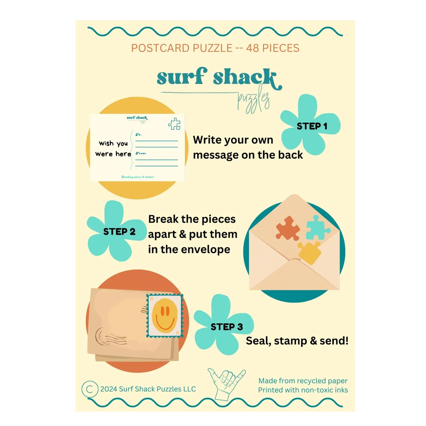 Surf Shack "Maui" Puzzle Postcard, 48-Pieces