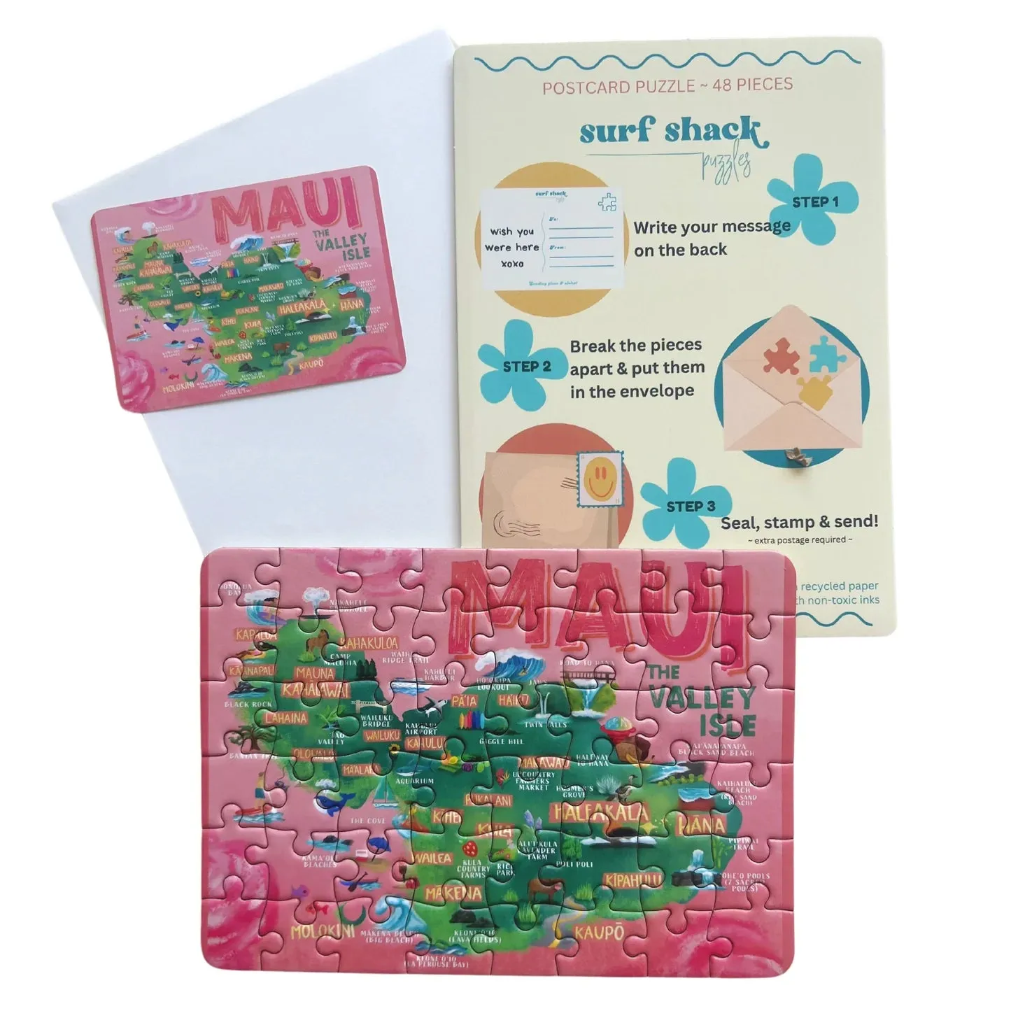 Surf Shack "Maui" Puzzle Postcard, 48-Pieces