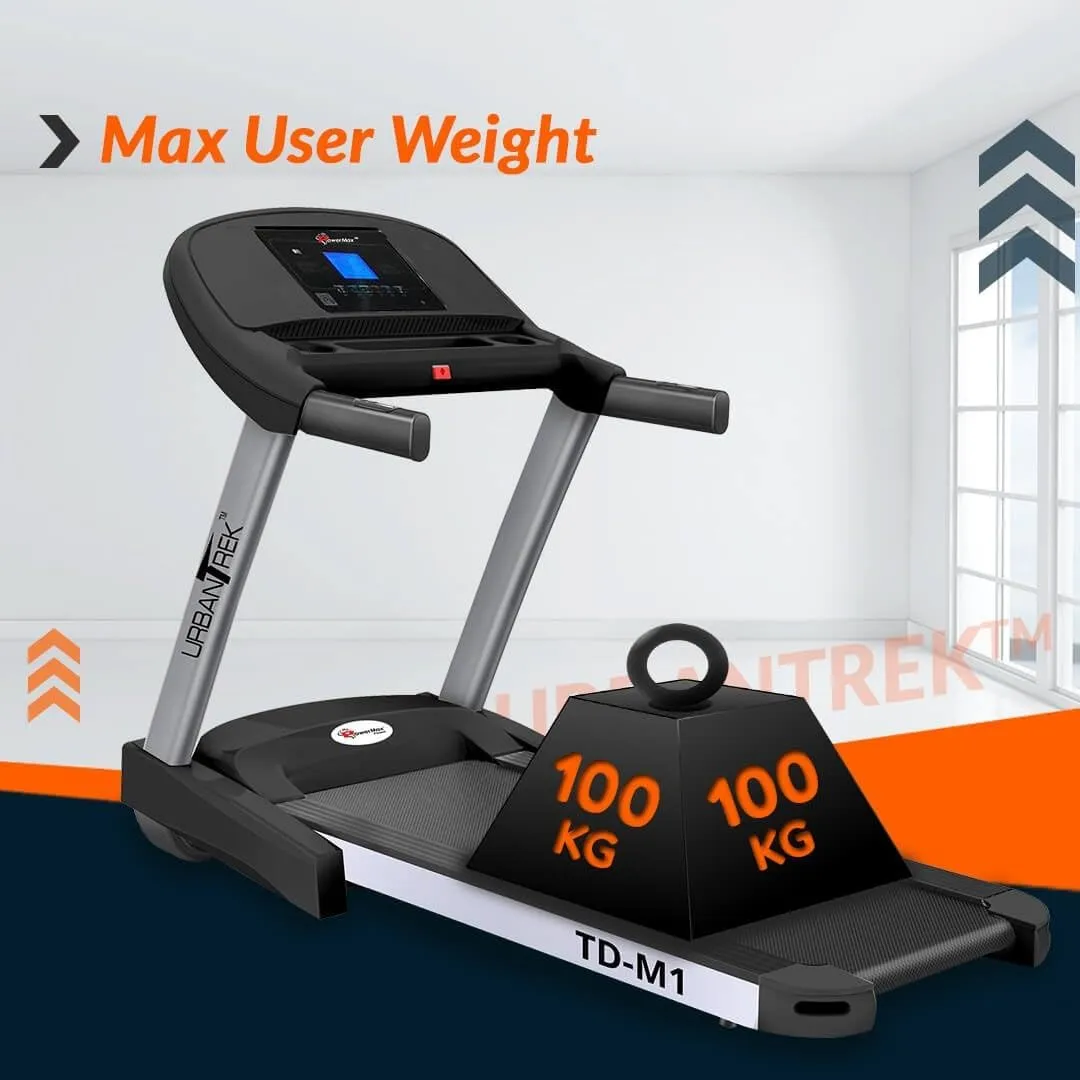 TD-M1 (4HP Peak) Motorized Treadmill for Home Use with 12 Pre-Set Workout |Max Speed 12km/hr |(Free Installation Assistance) |Max User Weight 100 kg |Manual Incline |Exrercise Machine