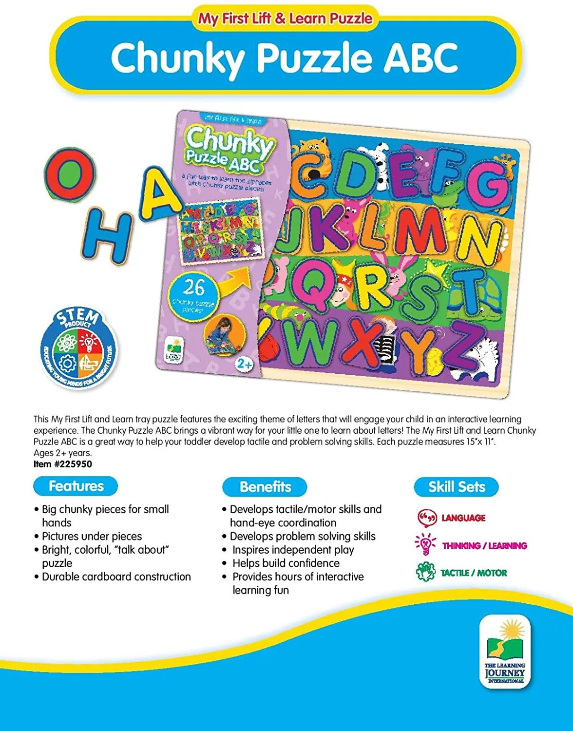 The Learning Journey My First Chunky Lift & Learn Abc Puzzle