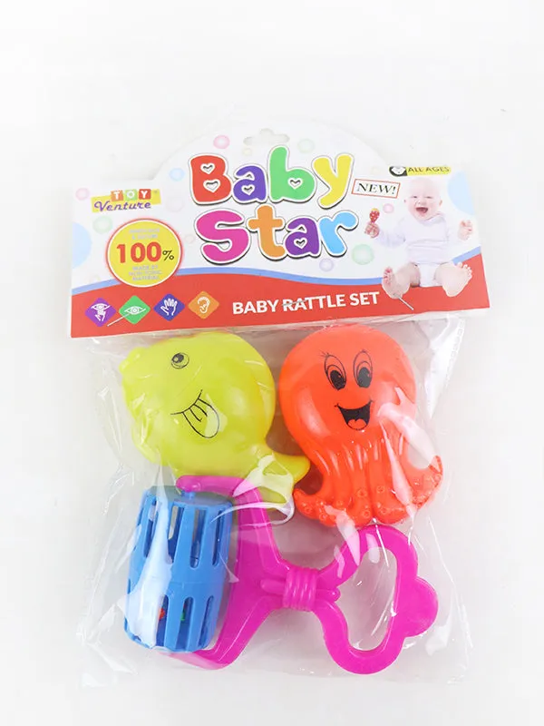 TOY18 3 PCs Baby Rattles Set