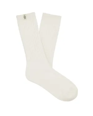 UGG White Rib Knit Slouchy Crew Socks