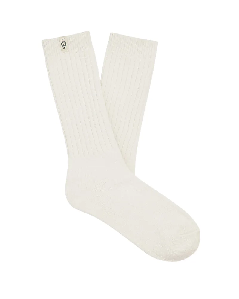 UGG White Rib Knit Slouchy Crew Socks